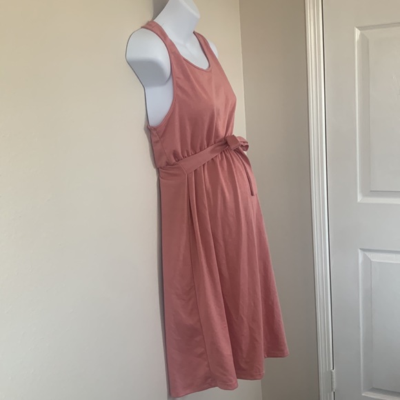 Pinkblush Mauve Pink Scoop Neck Tie Waist Sleeveless Tank Mini Dress - Picture 3 of 8